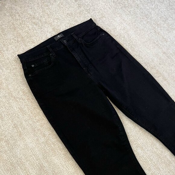 7 For All Mankind Gwenevere High Waist Ankle Black Jeans 31 - Picture 3 of 10